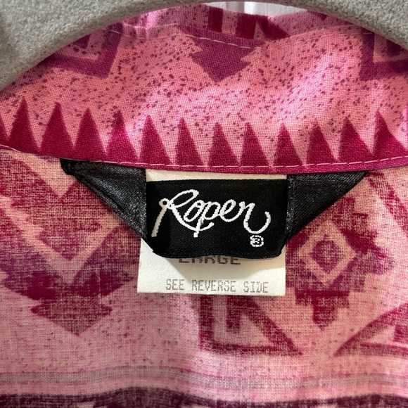 Vintage Roper Western Button Down Cow Girl Riding Shirt Womens Size Large - Picture 5 of 7